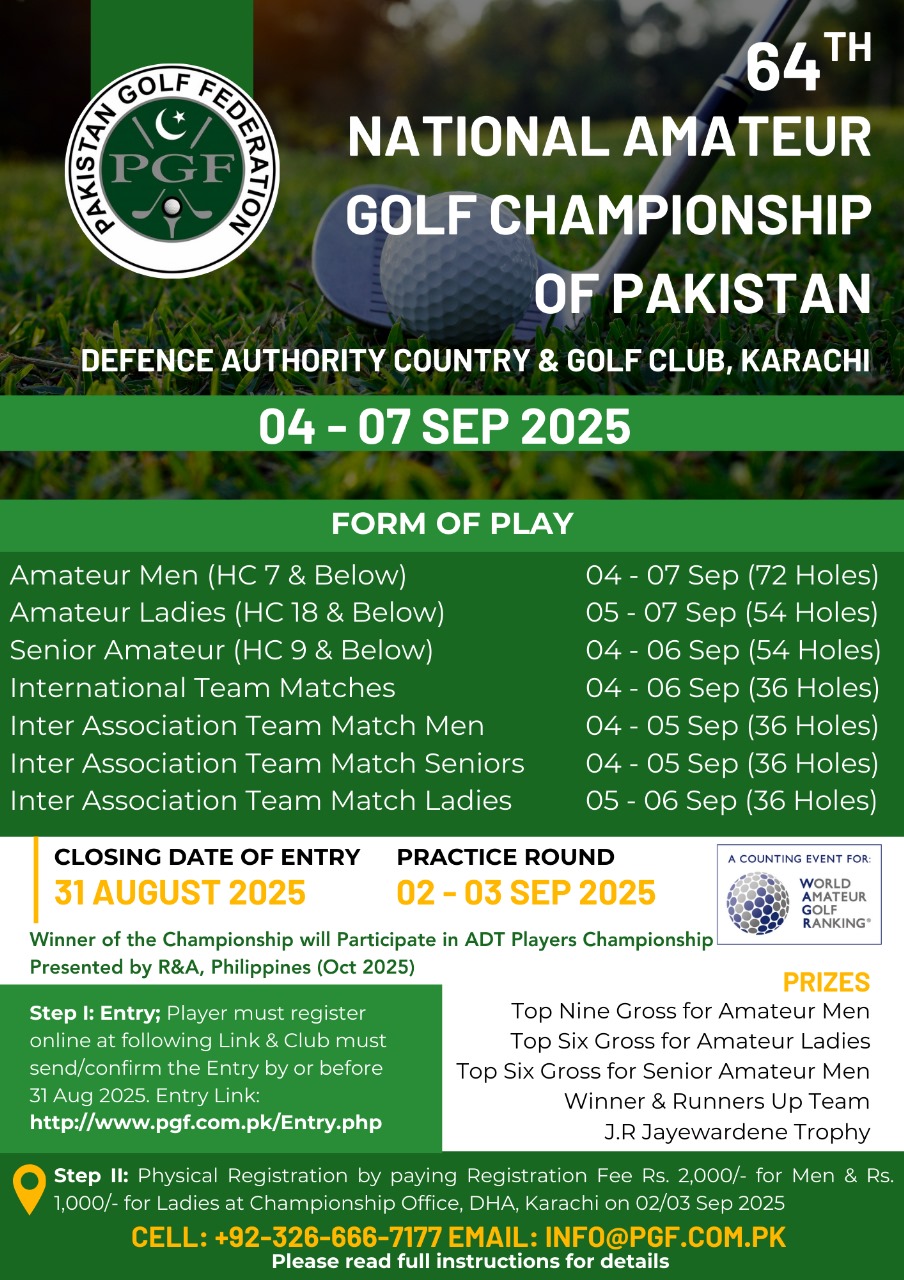 UPCOMING PGF CALENDAR CHAMPIONSHIP